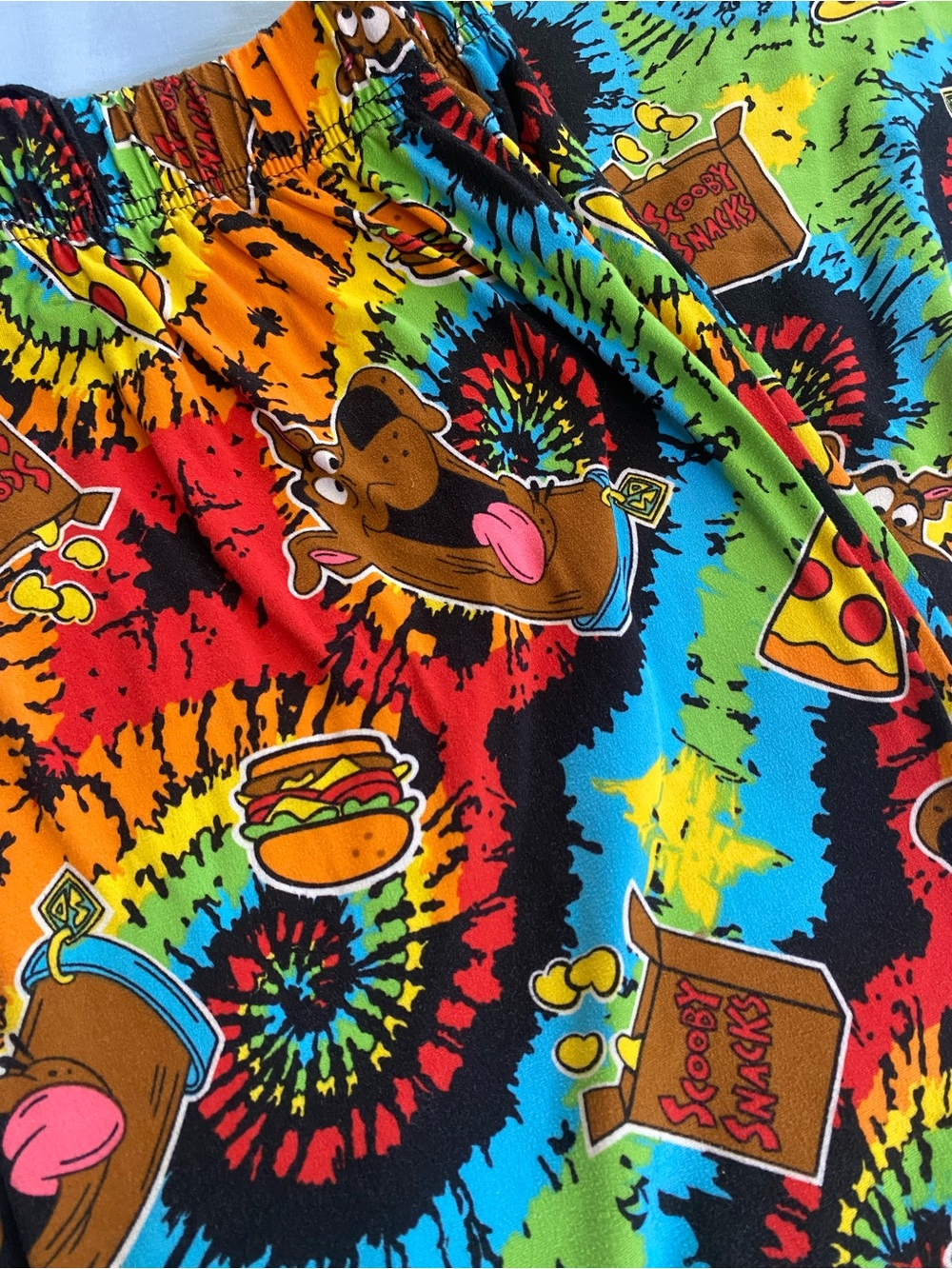 Scooby Doo Tie Dye Pizza Burger Snack Pajama pants - Picture 2 of 4